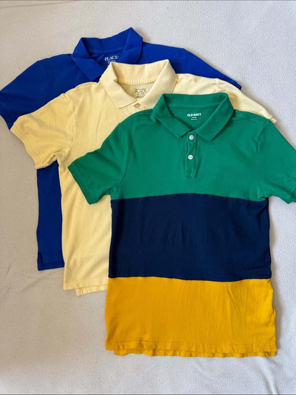 The Children's Place Cream Polo with Blue and Green Options